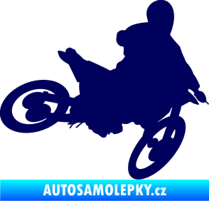 Samolepka Motorka 034 pravá motokros tmavě modrá