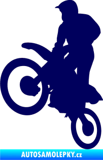 Samolepka Motorka 035 levá motokros tmavě modrá