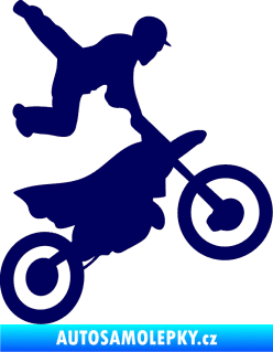 Samolepka Motorka 036 pravá motokros freestyle tmavě modrá