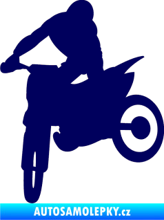 Samolepka Motorka 037 levá motokros tmavě modrá