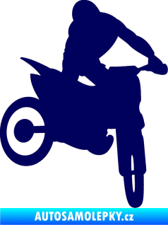 Samolepka Motorka 037 pravá motokros tmavě modrá