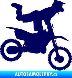 Samolepka Motorka 038 pravá motokros freestyle tmavě modrá