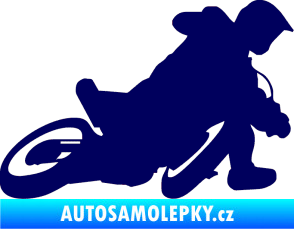 Samolepka Motorka 039 pravá motokros tmavě modrá