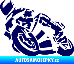 Samolepka Motorka 040 levá road racing tmavě modrá