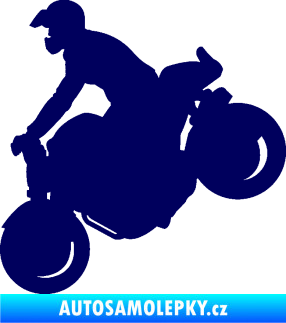 Samolepka Motorka 044 levá motokros tmavě modrá