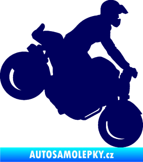 Samolepka Motorka 044 pravá motokros tmavě modrá