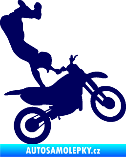 Samolepka Motorka 047 pravá motokros freestyle tmavě modrá