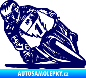 Samolepka Motorka 051 levá tmavě modrá