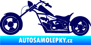 Samolepka Motorka chopper 001 levá tmavě modrá