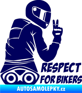Samolepka Motorkář 003 pravá respect for bikers nápis tmavě modrá