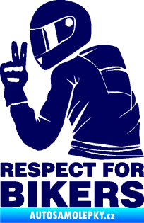 Samolepka Motorkář 004 respect for bikers nápis tmavě modrá