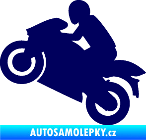Samolepka Motorkář 007 levá tmavě modrá