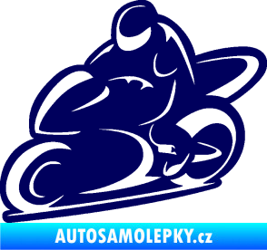 Samolepka Motorkář 011 levá tmavě modrá