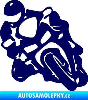 Samolepka Motorkář 013 levá tmavě modrá