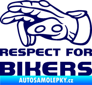 Samolepka Motorkář 014 levá respect for bikers tmavě modrá