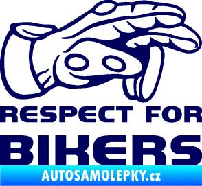 Samolepka Motorkář 014 pravá respect for bikers tmavě modrá