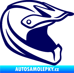 Samolepka Motorkářská helma 001 pravá tmavě modrá