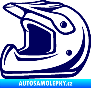 Samolepka Motorkářská helma 002 levá tmavě modrá