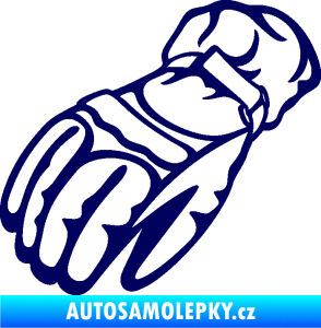 Samolepka Motorkářské rukavice 003 levá tmavě modrá