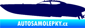 Samolepka Motorový člun 002 levá tmavě modrá