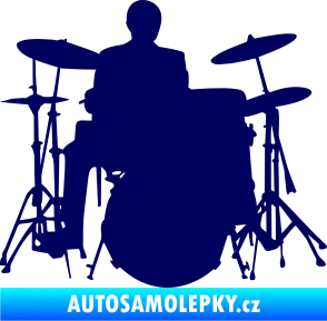 Samolepka Music 009 pravá hráč na bicí tmavě modrá