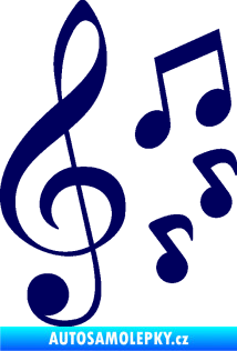Samolepka Music noty a houslový klíč 002 tmavě modrá