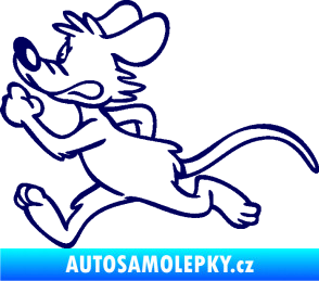 Samolepka Myš 001 levá sprintuje tmavě modrá