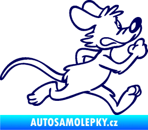 Samolepka Myš 001 pravá sprintuje tmavě modrá