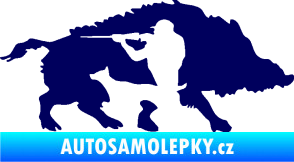 Samolepka Myslivost 006 pravá divoké prase tmavě modrá