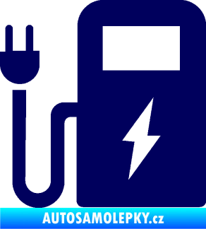 Samolepka Nabíjecí stanice 001 levá elektromobil charge tmavě modrá