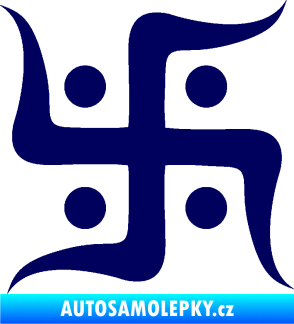 Samolepka Náboženský symbol Džinismus Svastika  švestkově modrá
