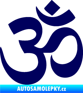 Samolepka Náboženský symbol Hinduismus Óm 001 tmavě modrá