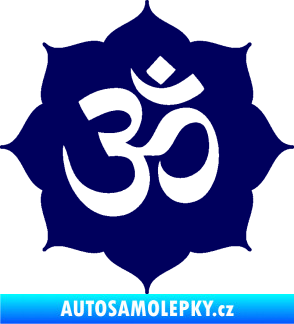 Samolepka Náboženský symbol Hinduismus Óm 002 tmavě modrá
