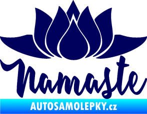 Samolepka Namaste 001 lotosový květ švestkově modrá