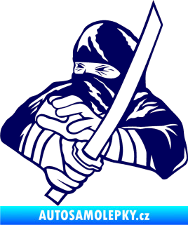 Samolepka Ninja silueta levá tmavě modrá