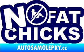 Samolepka No fat chicks 002 tmavě modrá