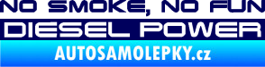 Samolepka No smoke. no fun, diesel power nápis švestkově modrá