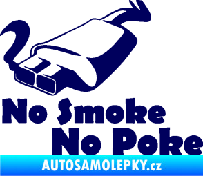 Samolepka No smoke no poke tmavě modrá