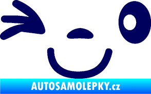 Samolepka Obličej 008 levá mrkající tmavě modrá