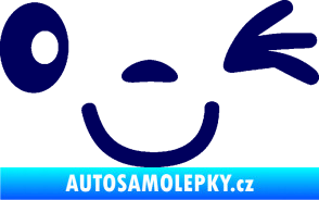 Samolepka Obličej 008 pravá mrkající tmavě modrá