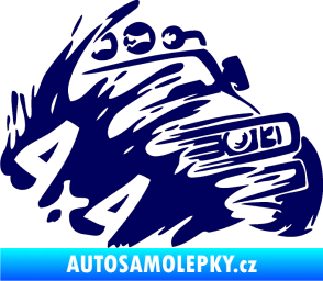 Samolepka Off Road 002 pravá 4x4 tmavě modrá