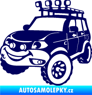 Samolepka Off Road 005 levá veselé autíčko tmavě modrá