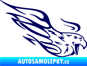 Samolepka Orel 014 pravá s plameny tmavě modrá