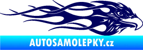 Samolepka Orel 016 pravá v plamenech tmavě modrá