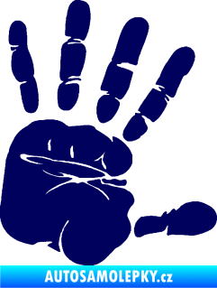 Samolepka Otisk ruky pravá tmavě modrá