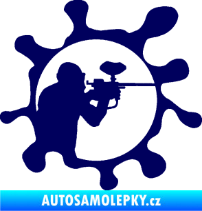 Samolepka Paintball 004 pravá tmavě modrá