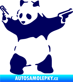 Samolepka Panda 007 levá gangster tmavě modrá