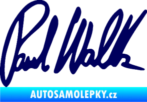 Samolepka Paul Walker 002 podpis tmavě modrá