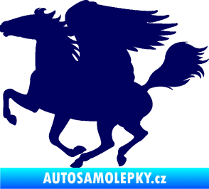 Samolepka Pegas 001 levá okřídlený kůň tmavě modrá