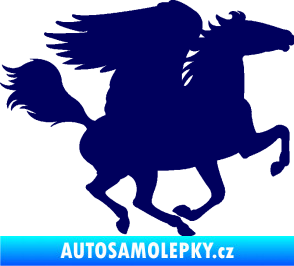 Samolepka Pegas 001 pravá okřídlený kůň tmavě modrá